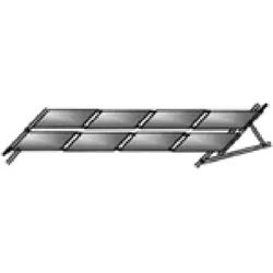 OKU Aufständerung für OKU-Absorber Typ 1000 / 1001 übereinander längs montiert, OKU Aufständerung: für 4 Absorber Nr. 1000. 2 Absorber Nr. 1001