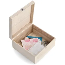 Zeller Aufbewahrungsbox Holz 26 x 26 x 12,5 cm 1-tlg. braun