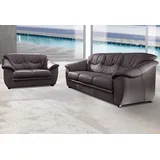 sit&more Polstergarnitur SIT & MORE "Top Savona", braun (mokka), NaturLEDER, NaturLEDER, echtes Rindsleder in Sitz und Rücken, Korpus in passendem Kunstleder, Sitzmöbel-Sets, NaturLEDER (2-tlg), bestehend aus je einem 2- und 3-Sitzer, Federkern