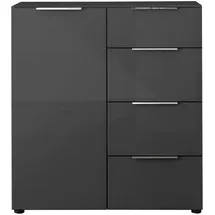 Möbel Boss Kommode Santorin 90 x 99 cm Anthrazit/Glas