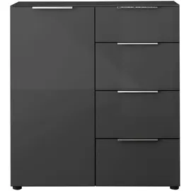 Möbel Boss Kommode Santorin 90 x 99 cm Anthrazit/Glas