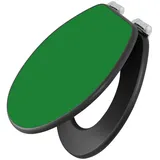 banjado WC-Sitz Anthrazit Motiv Grün (umweltfreundliches Material, integrierte Absenkautomatik), 46,5 x 38 x 5 cm