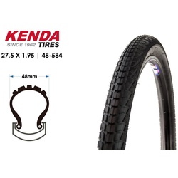 KENDA Fahrradreifen 27,5 Zoll KENDA Komfort K841A Fahrrad MTB Reifen 27.5×1.95 Mantel schwarz