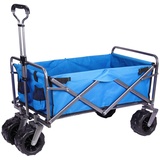 Bollerwagen faltbar, Strandwagen klappbar, Handwagen Strand, Gartenwagen, Faltwagen, Leiterwagen, Faltbollerwagen, Beach Trolley, ziehwagen, klappbollwagen, klappbollerwagen, pollerwagen (Königsblau)