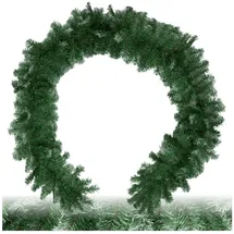 Tectake tectake® Weihnachtsgirlande, naturgetreu, 270 cm, 180 Zweige, mit Schlaufe zum Aufhängen