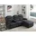 vente-unique Eckcouch Polyester 2-Sitzer Anthrazit