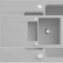 Villeroy & Boch Siluet 60 R rechts Einbauspüle keramik steam Excenterbetätigung 1000 x 510 mm