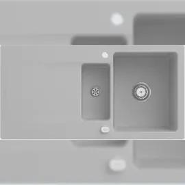 Villeroy & Boch Siluet 60 R rechts Einbauspüle keramik steam Excenterbetätigung 1000 x 510 mm