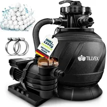 tillvex Sandfilteranlage AquaBlack Pro schwarz 13.200 l/h