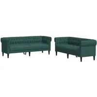VidaXL 2-tlg. Sofagarnitur Dunkelgrün Stoff