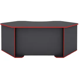 byLIVING Eckschreibtisch Thanatos Anthrazit / Rot