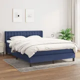 vidaXL Boxspringbett mit Matratze Blau 180x200 cm Stoff