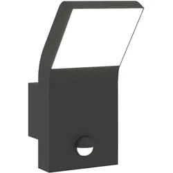 vidaXL LED-Außenwandleuchte mit Sensor Schwarz Aludruckguss