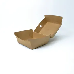 emissimo Kraftkarton mit hohem Klappdeckel für Mini Burger und Chicken Nuggets I Größe S  50 Stück