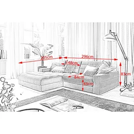 KAWOLA Ecksofa LANA Sofa taupe Cord