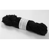 100g Recycled Sari Silk Ribbon Garn, Schmuck machen Trim - Schwarz