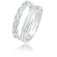 Elli Bandring Basic Zopf Knoten 2er Set 925 Silber 54 Damen