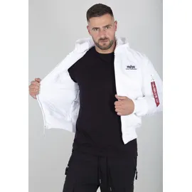 Alpha Industries MA-1 Zip Hood Backprint weiß L