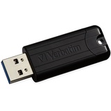 Verbatim PinStripe USB-Stick, 256GB, USB 3.2 Gen 1, USB Speicherstick, externer Speicher für Laptop Notebook Ultrabook TV Autoradio, USB-3, Datenstick mit Schiebemechanismus, schwarz