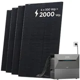 Solarway® All In One Balkonkraftwerk mit Speicher 2000W komplett Steckdose - 3,2 kWh Anker Solix 2 PRO Speicher - Solaranlage Komplettset - 500W Solarmodule & Anker Speicher & Zubehör
