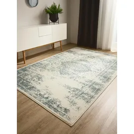 benuta Vintage-Teppich, Creme, Mintgrün, Kunststoff, Vintage, Rechteckig, 300x400 cm, Oeko-Tex® Standard 100, für Fußbodenheizung geeignet, in verschiedenen Größen erhältlich, pflegeleicht, Teppiche & Böden, Teppiche, Vintage-Teppiche