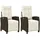 vidaXL Gartensessel mit Fußteil 2 Stk. Verstellbar Braun Poly Rattan
