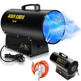 Clanmacy Gasheizgebläse Gasheizer Heizgerät Gasstrahler Gas Heizgebläse manuelle Zündung Gaskanone 30000W für 450m2 Werkstätten, Straßenbr...