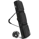 YOREPEK Snowboardtasche mit Rollen, Wasserdicht Snowboard Tasche mit 6 Tasche für Skischuhe, Erweiterbar 170 cm Faltbare Skitasche für 2 Paar Ski, Snowboard, Skiboard, Flugreisen Geeignet