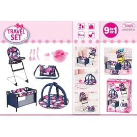 Bayer Design 61769AB Puppenhochstuhl, Puppenbett, Spielbogen, Tasche, Puppenzubehör,