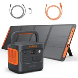 Jackery Explorer 2000 v2 Solargenerator Set, 2042Wh Tragbare Powerstation mit 200W Solarpanel, 5m Solarpanel-Verlängerungskabel & Kfz-Ladekabel, 2200W Ausgang, Schnellladung für Camping & Wohnmobil
