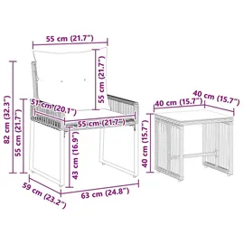 vidaXL Gartenlounge Set 7-tlg. Schwarz/Türkis