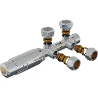 Hago HAGO24 Thermostat Heizkörperregler Zweirohrventil Chrom 50mm Rohrabstand Mittelanschluss