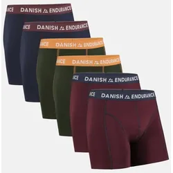 KLASSISCHE UNTERHOSEN - 6-Pack - Marineblau/Bordeaux-Stich | Grün/Orange-Stich | Bordeaux/Marineblau-Stich - L