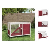 vidaXL Kaninchenstall Mokka 103x44x69,5 cm Massivholz Kiefer