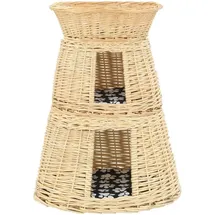 vidaXL 3-tlg. Katzenkorb-Set mit Kissen 47 x 34 x 60 cm Natur Weide