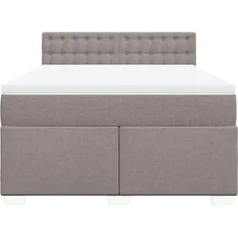 vidaXL Boxspringbett mit Matratze Taupe 140x200 cm Stoff