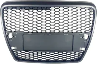Kühlergrill ohne Emblem für Audi A6 4F (2004–2008) – schwarz, RS-Look