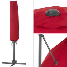 Tectake tectake® Sonnenschirm Ø 300 cm, 6 einstellbare Neigungsstufen, UV-Schutz 50+, inklusive Schutzhülle