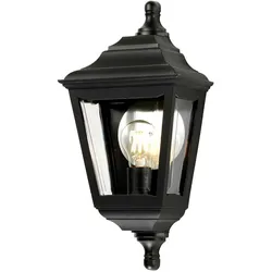 Kerry Wandlaterne mit 1 Licht, Schwarz - KERRY-FLUSH