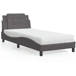 Bett mit Matratze – Grau, 90x190 cm – Stilvoller Komfort für dein Zuhause