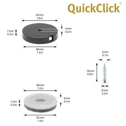 WAGNER QuickClick® Filzgleiter ULTRASOFT - zum Schrauben, 4x Basis & Schraube & Einsatz Ø 40 mm, DE Ware - 15808700