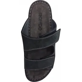 ROHDE Pantoletten Clogs Leder Klettverschluss Alassio 6240, Größe:43 EU, Farbe:Schwarz
