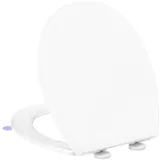 YEAUPE PRO Toilettendeckel mit Absenkautomatik O Form, WC-Sitz mit Quick-Release-Funktion und Softclose Absenkautomatik - Toilettensitz mit Verstellbaren Scharnieren, Weiß 44,6 * 37,2CM