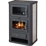 EEK A Kaminofen mit Backfach+Herdplatte Victoria Comfort KF Kachel schwarz– 10kW