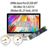 OWC 1,0 TB Aura Pro X2 Gen4 NVMe SSD-Upgrade für 27 Zoll und 21,5 Zoll iMac-Modelle (Ende 2013 2019), Hochleistungs-NVMe-Flash-Lösung, Werkzeuge, Displayband, Installationskomponenten