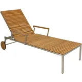 Garden Pleasure Denver Sonnenliege 195 x 71 x 91 cm braun inkl. Rollen