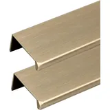 2 Stück Versteckter Möbelgriffe Aluminium Profilgriff Türklinken ein rechter Winkel Schrankgriff Kleiderschrankgriffe Unsichtbarkeit Türgriff Schubladengriff Knöpfe (Gebürstete Bronze,500mm)