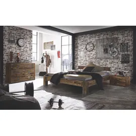 Hasena San Luca, mit Massivholzkopfteil, Fußhöhe 20cm, braun (akazie vintage brown, lackiert) - 2 Jahre Gewährleistung - mind. 14 Tage Rückgaberecht