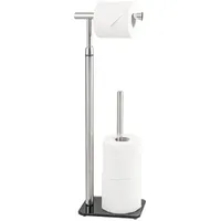 Bremermann Stand-WC-Rollenhalter Schwarz, Metall, 19x56x13 cm, Badezimmer,, |
