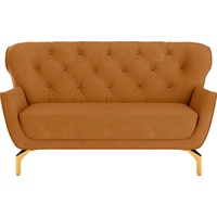 sit&more 2-Sitzer »Orient 3 V«, inkl. 2 Zierkissen mit Strass-Stein, goldfarbene Metallfüße gelb